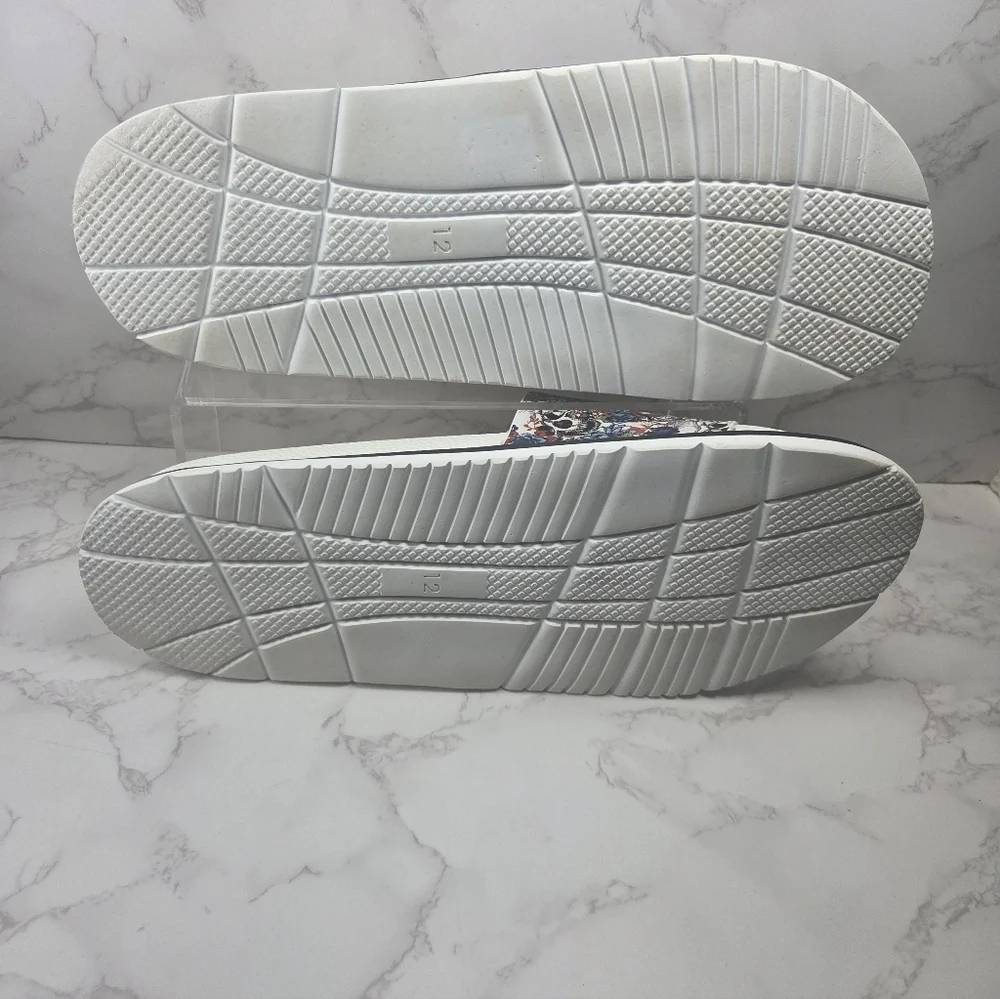 Floral Slide Sandals - White and Multicolor - Picture 4 of 6